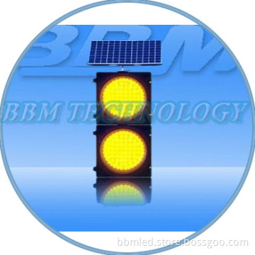 200mm Yellow Blinking Solar Warning Traffic Light for Two Units